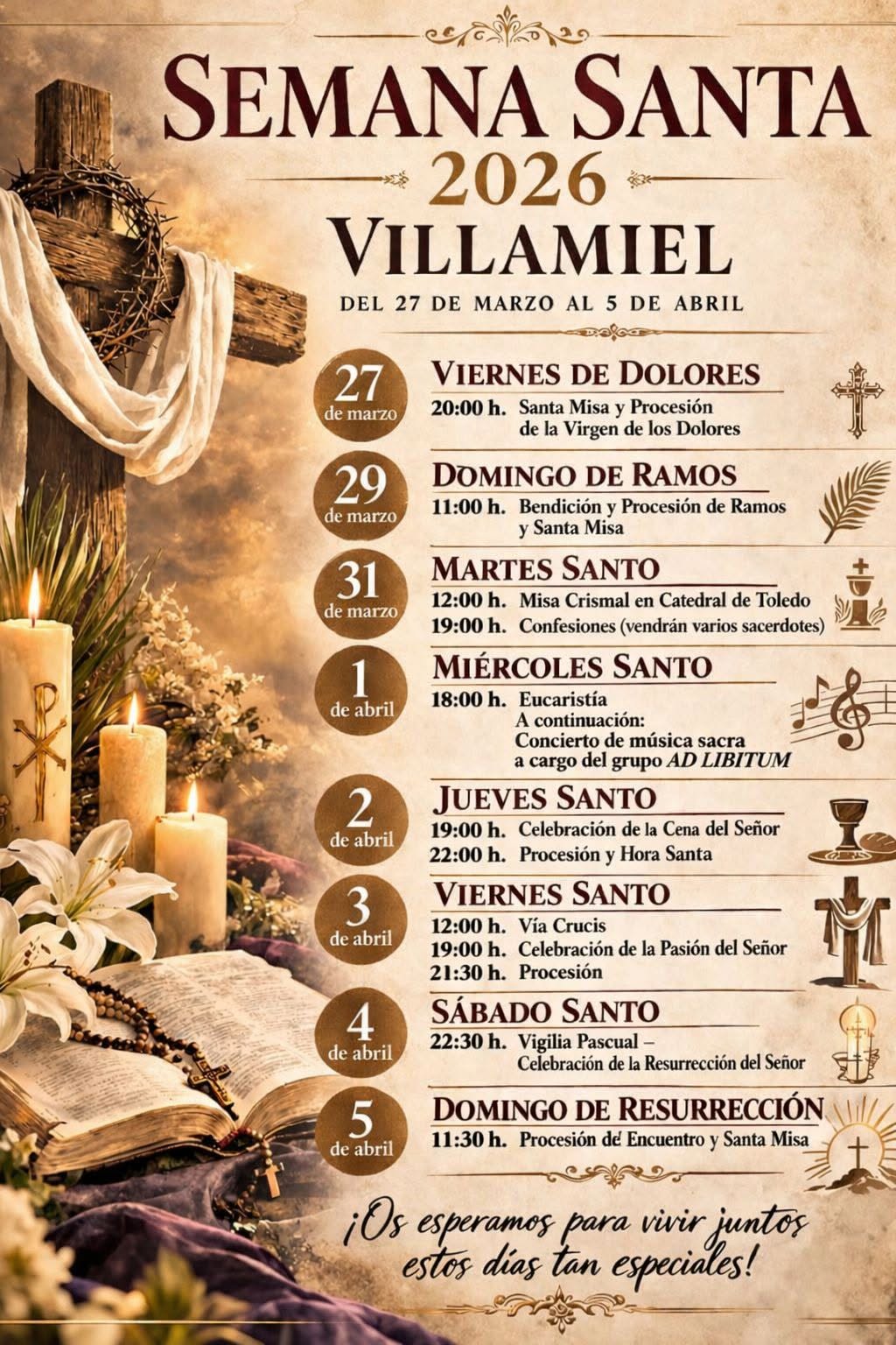 Semana Santa en Villamiel de Toledo 2026 Los Santos de Maimona